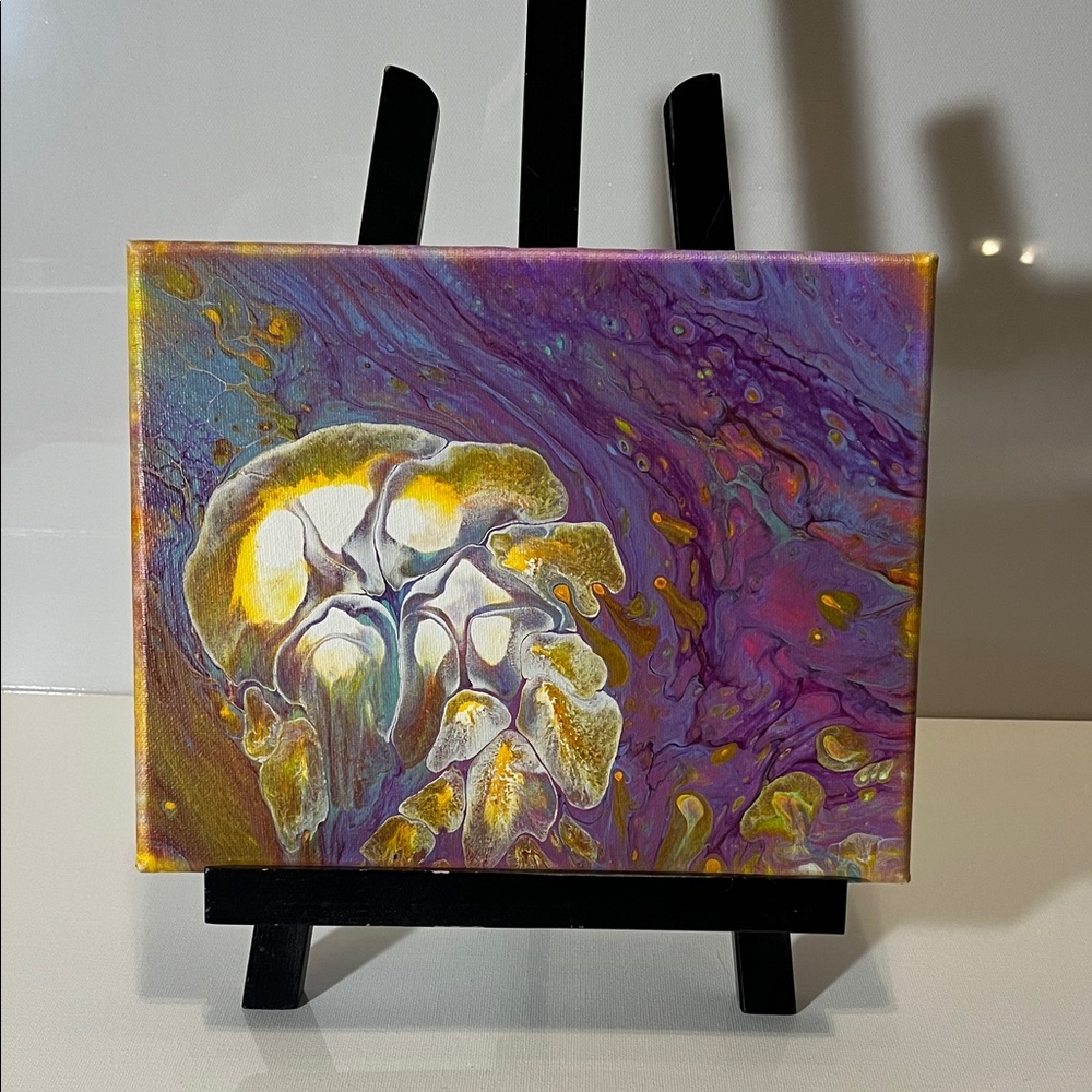 Abstract Purple and Yellow Canvas Art
